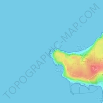 Mappa topografica Cap d'Erquy, altitudine, rilievo