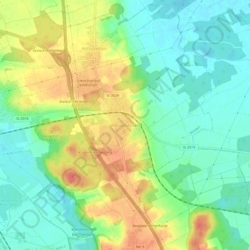 Mappa topografica Witzighausen, altitudine, rilievo