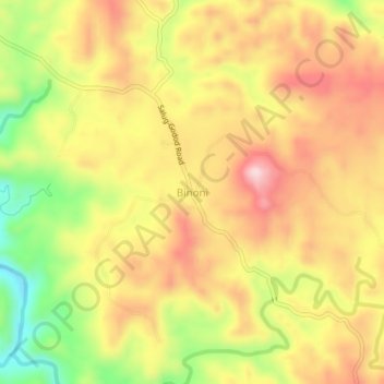 Mappa topografica Binoni, altitudine, rilievo