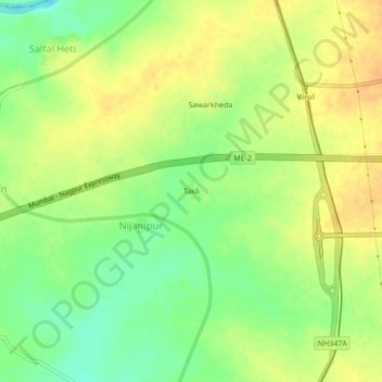 Mappa topografica Takli, altitudine, rilievo