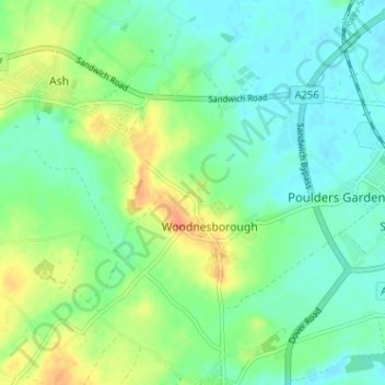 Mappa topografica Marshborough, altitudine, rilievo