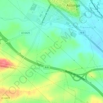 Mappa topografica Manjarín, altitudine, rilievo