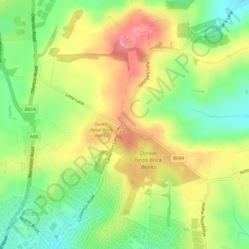 Mappa topografica Dorket Head, altitudine, rilievo