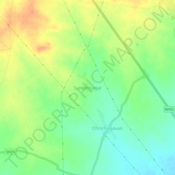 Mappa topografica Sundernagar, altitudine, rilievo
