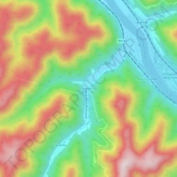 Mappa topografica Kimberly, altitudine, rilievo