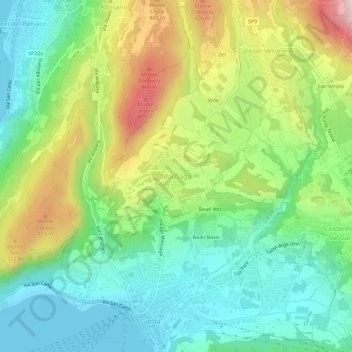 Mappa topografica Marciaga, altitudine, rilievo