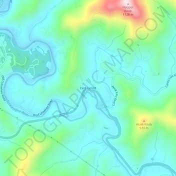 Mappa topografica East Laport, altitudine, rilievo