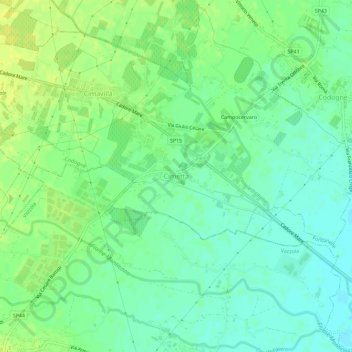 Mappa topografica Cimetta, altitudine, rilievo