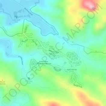 Mappa topografica Binictican Heights, altitudine, rilievo
