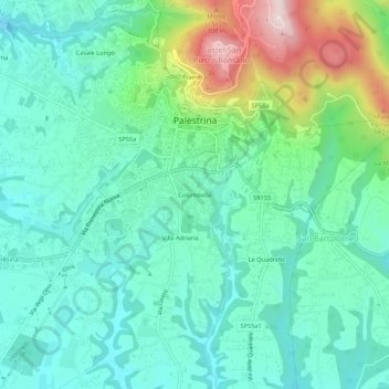 Mappa topografica Colombella, altitudine, rilievo