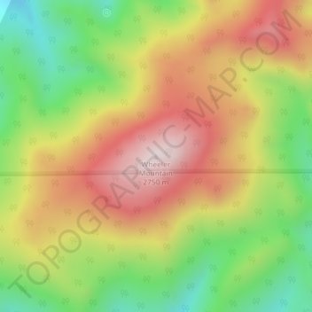 Mappa topografica Wheeler Mountain, altitudine, rilievo