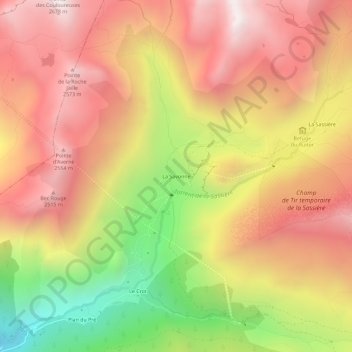 Mappa topografica La Savonne, altitudine, rilievo