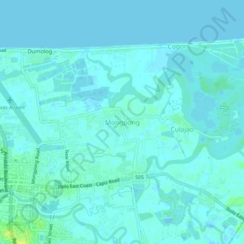Mappa topografica Mongpong, altitudine, rilievo