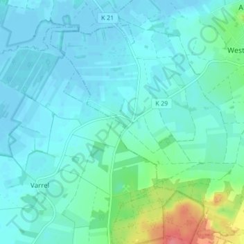 Mappa topografica Bröckelbeck, altitudine, rilievo