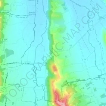 Mappa topografica Houahou Nord, altitudine, rilievo