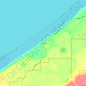 Mappa topografica Sullivans Landing, altitudine, rilievo