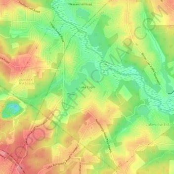 Mappa topografica Lake Capri, altitudine, rilievo