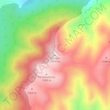 Mappa topografica Obispo, altitudine, rilievo