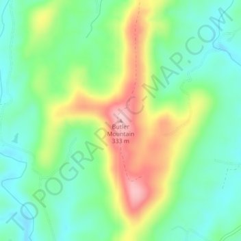 Mappa topografica Butler Mountain, altitudine, rilievo
