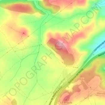 Mappa topografica Las Pendientes, altitudine, rilievo
