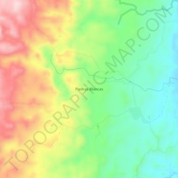 Mappa topografica Piedras Blancas, altitudine, rilievo