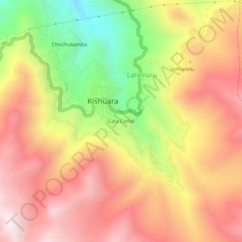 Mappa topografica Cata Corral, altitudine, rilievo