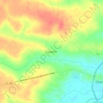 Mappa topografica Campestre, altitudine, rilievo