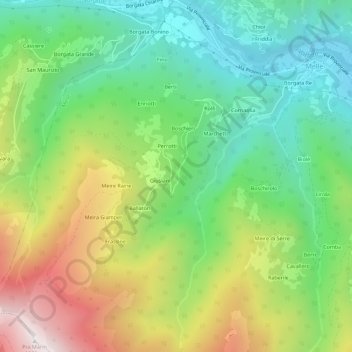 Mappa topografica Norastra, altitudine, rilievo