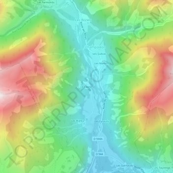 Mappa topografica Le Clapier, altitudine, rilievo