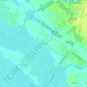 Mappa topografica Saint-Martin, altitudine, rilievo