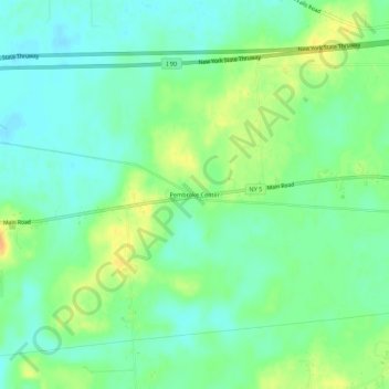 Mappa topografica Pembroke Center, altitudine, rilievo