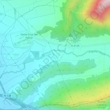 Mappa topografica Bujal, altitudine, rilievo