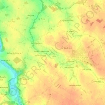 Mappa topografica La Petite Roussière, altitudine, rilievo
