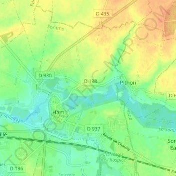 Mappa topografica Estouilly, altitudine, rilievo