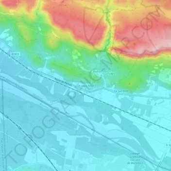 Mappa topografica Le Logis Neuf, altitudine, rilievo