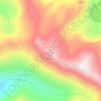 Mappa topografica Sturgill Peak, altitudine, rilievo