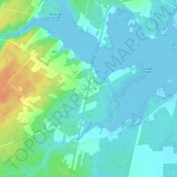 Mappa topografica Tabusintac, altitudine, rilievo