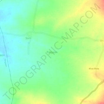 Mappa topografica Patgaon, altitudine, rilievo