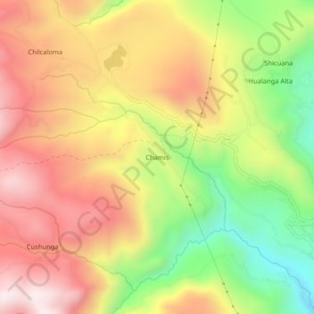 Mappa topografica Chamis, altitudine, rilievo