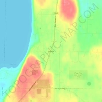 Mappa topografica Juddville, altitudine, rilievo