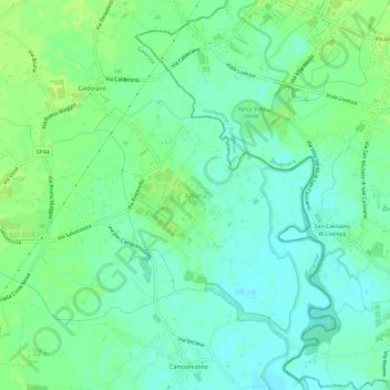 Mappa topografica Albina, altitudine, rilievo