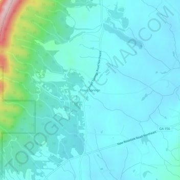 Mappa topografica Floyd Springs, altitudine, rilievo