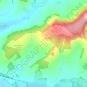Mappa topografica Adsdean Down, altitudine, rilievo