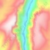 Mappa topografica Lodore Canyon, altitudine, rilievo