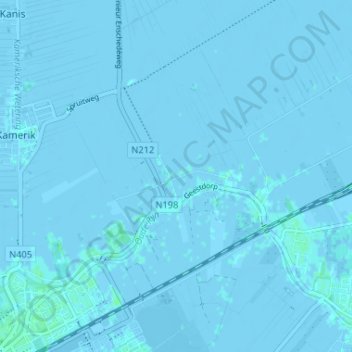 Mappa topografica Houtdijken, altitudine, rilievo
