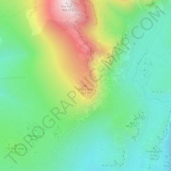 Mappa topografica Slight Side, altitudine, rilievo