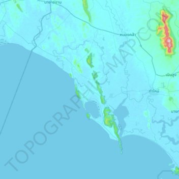 Mappa topografica Sanam Chai, altitudine, rilievo