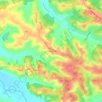 Mappa topografica Le Pas de Vent, altitudine, rilievo