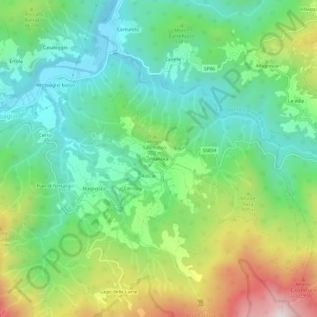 Mappa topografica Villanoce, altitudine, rilievo