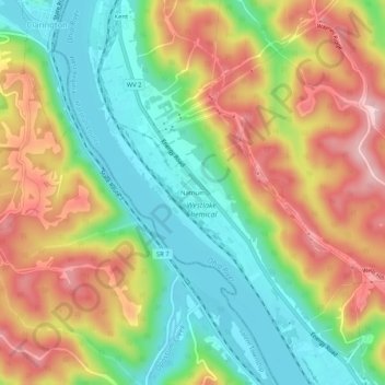 Mappa topografica Natrium, altitudine, rilievo